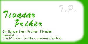 tivadar priher business card